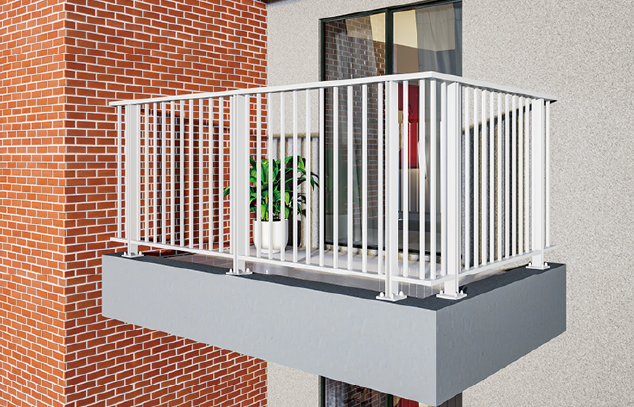 New Arrival 8030-F/8030-YH Vertical Mounting No-weld Aluminium Handrails for Balcony View Mate Design square Handrail Bracket
